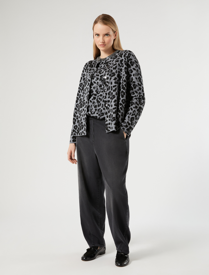 Embroidered jacquard sweater - MEDIUM GREY - Marina Rinaldi - 2