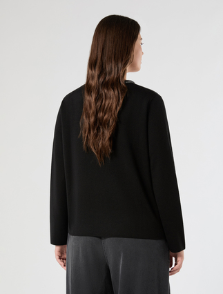 Pull en jacquard avec broderie - NOIR - Marina Rinaldi - 4
