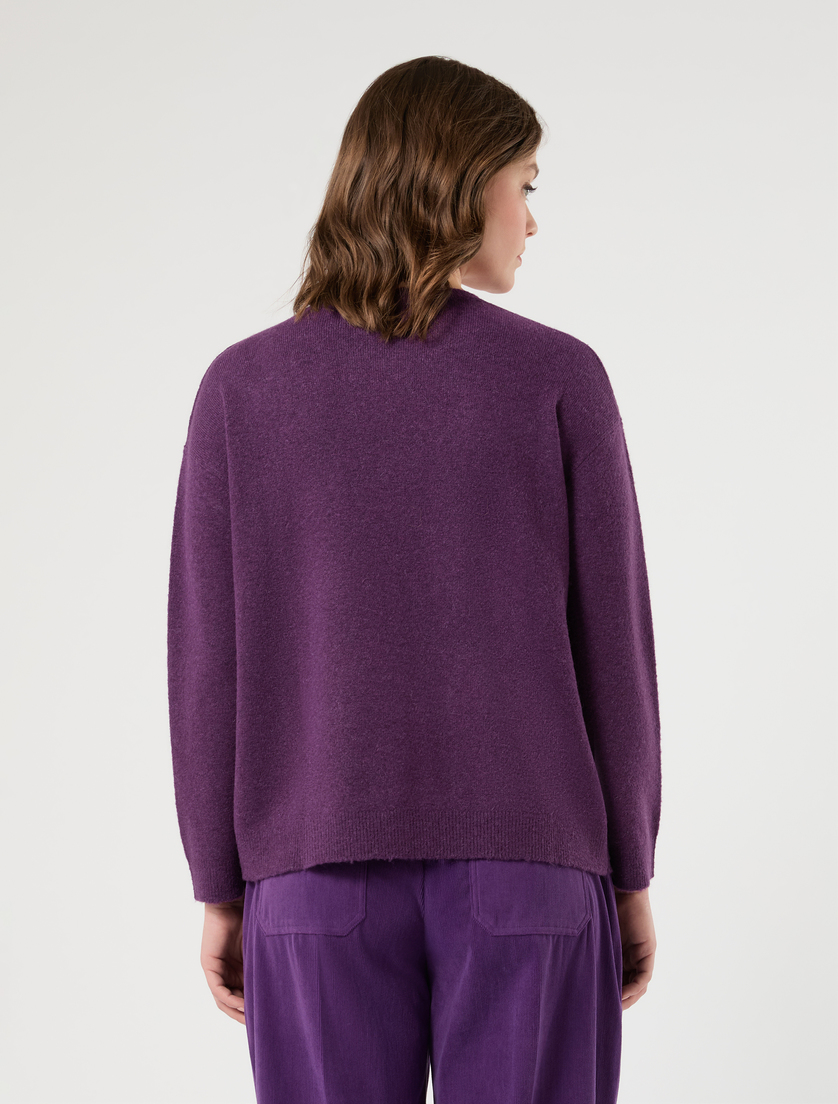 Maglia in misto lana e alpaca - VIOLA SCURO - Marina Rinaldi - 4