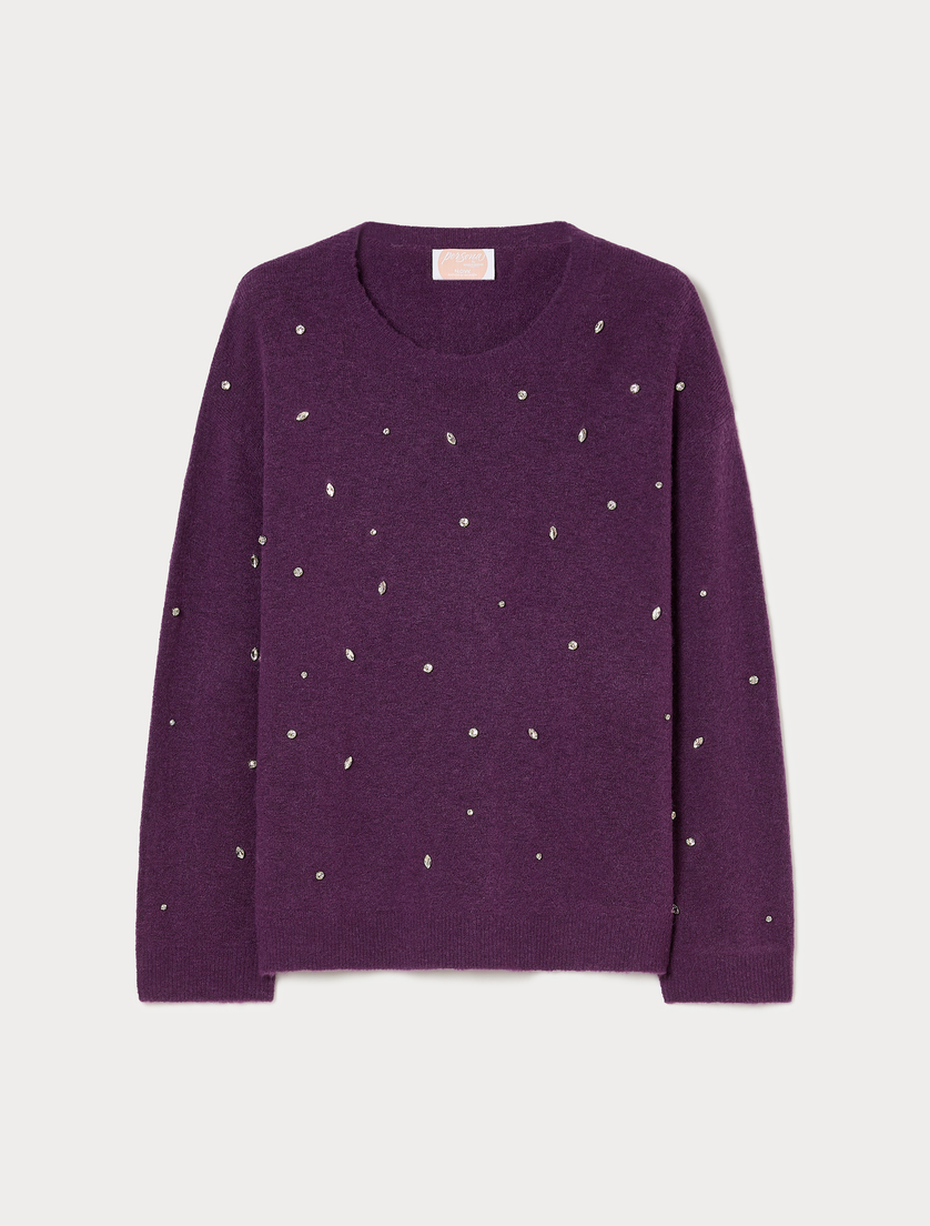 Maglia in misto lana e alpaca - VIOLA SCURO - Marina Rinaldi