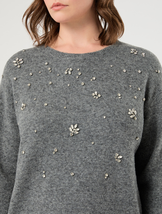 Maglia in misto lana e alpaca - GRIGIO MEDIO - Marina Rinaldi - 5