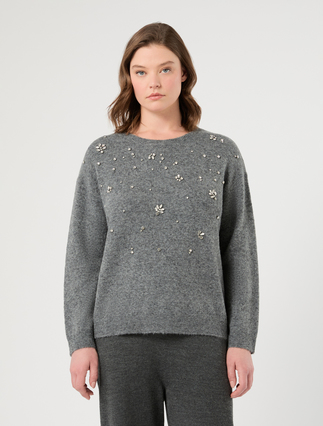 Maglia in misto lana e alpaca - GRIGIO MEDIO - Marina Rinaldi - 3