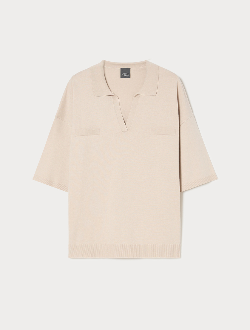 Sweter polo z wiskozy - ALBINO - Marina Rinaldi