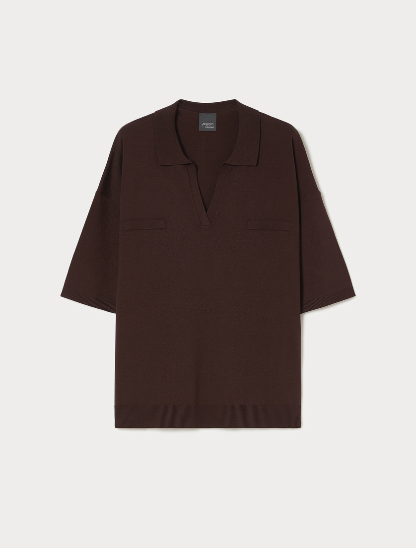 Viscose polo sweater - COCOA - Marina Rinaldi
