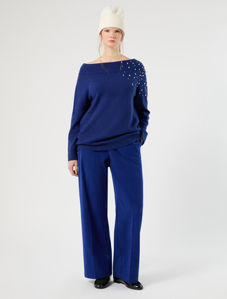Maglia in lana e alpaca con strass - Marina Rinaldi