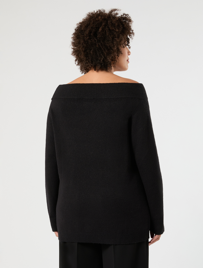 Maglia in lana e alpaca con strass - NERO - Marina Rinaldi - 4