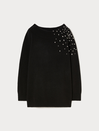 Maglia in lana e alpaca con strass - Marina Rinaldi