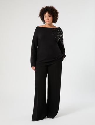 Maglia in lana e alpaca con strass - Marina Rinaldi