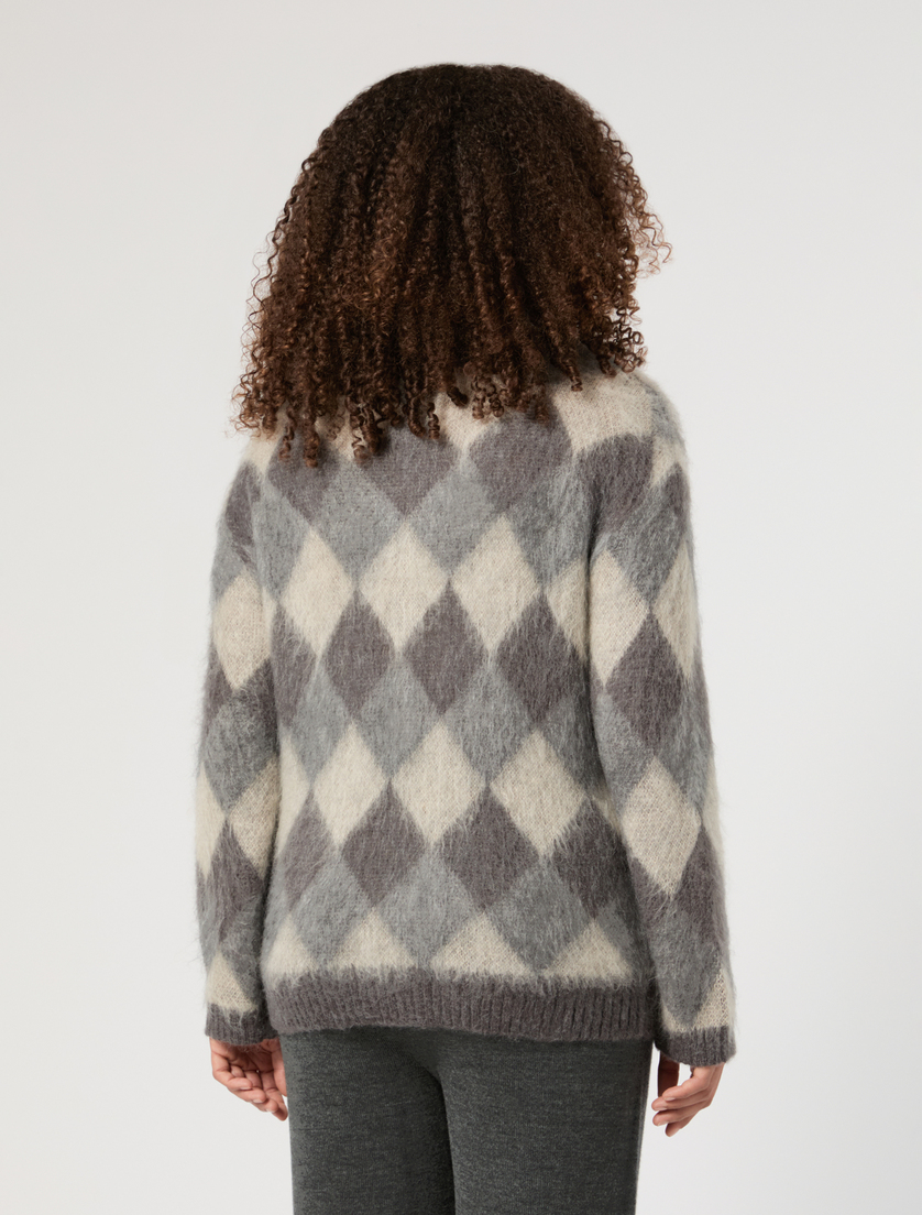 Maglia in misto mohair jacquard - GRIGIO MEDIO - Marina Rinaldi - 4