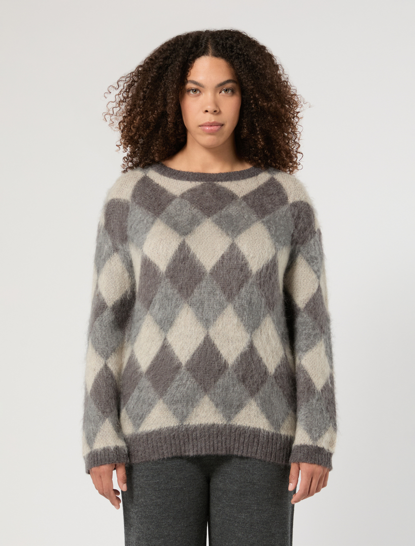 Maglia in misto mohair jacquard - GRIGIO MEDIO - Marina Rinaldi - 3