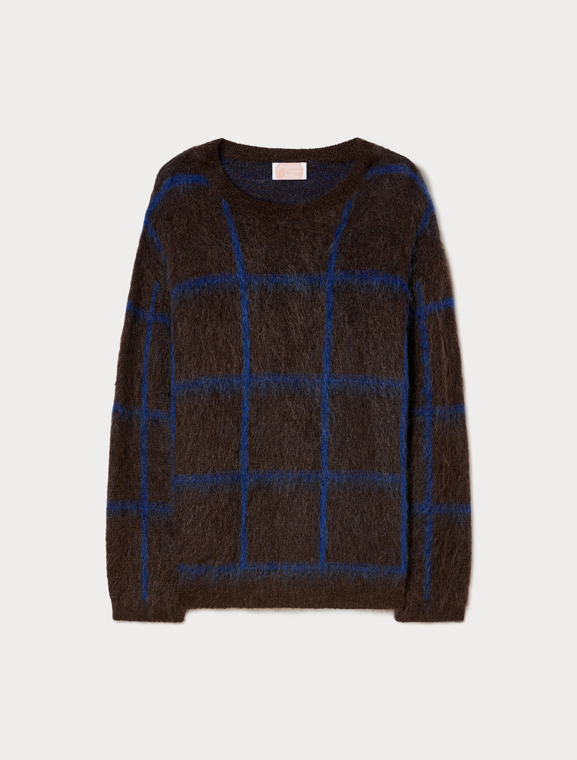 Jacquard mohair-blend sweater - COCOA - Marina Rinaldi
