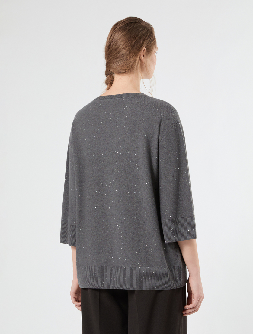 Maglia in filato con micropaillettes - GRIGIO MEDIO - Marina Rinaldi - 4