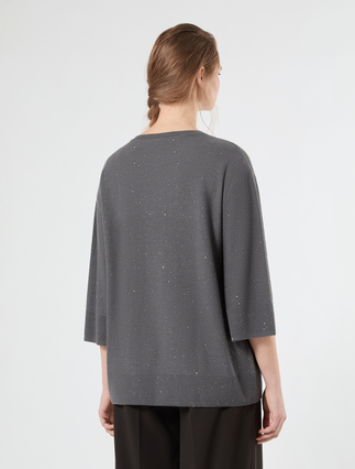 Maglia in filato con micropaillettes - GRIGIO MEDIO - Marina Rinaldi - 4