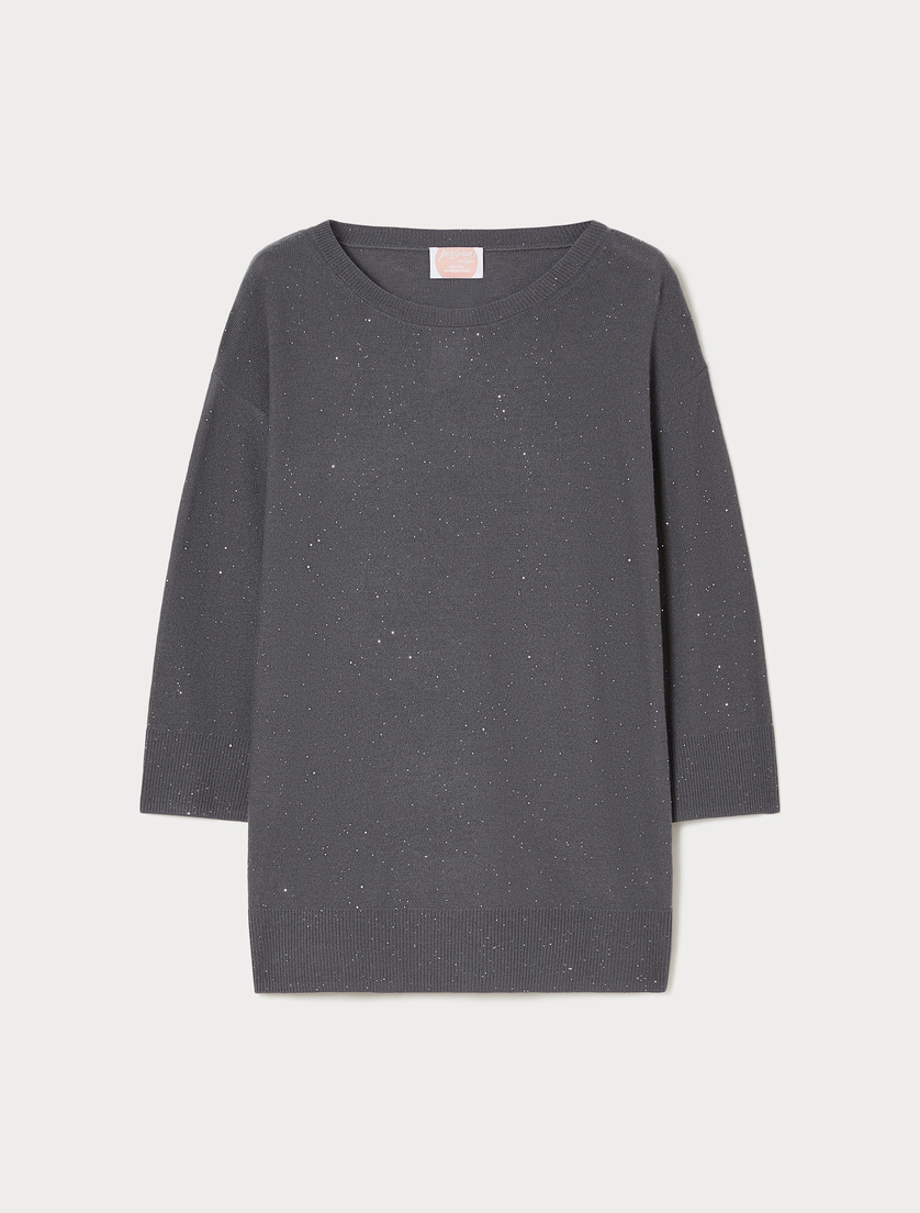 Maglia in filato con micropaillettes - GRIGIO MEDIO - Marina Rinaldi