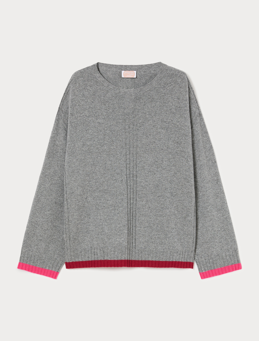 Pull en mélange de cachemire - GRIS MOYEN - Marina Rinaldi