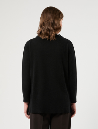 Pullover aus Wolle mit Spitze - SCHWARZ - Marina Rinaldi - 4