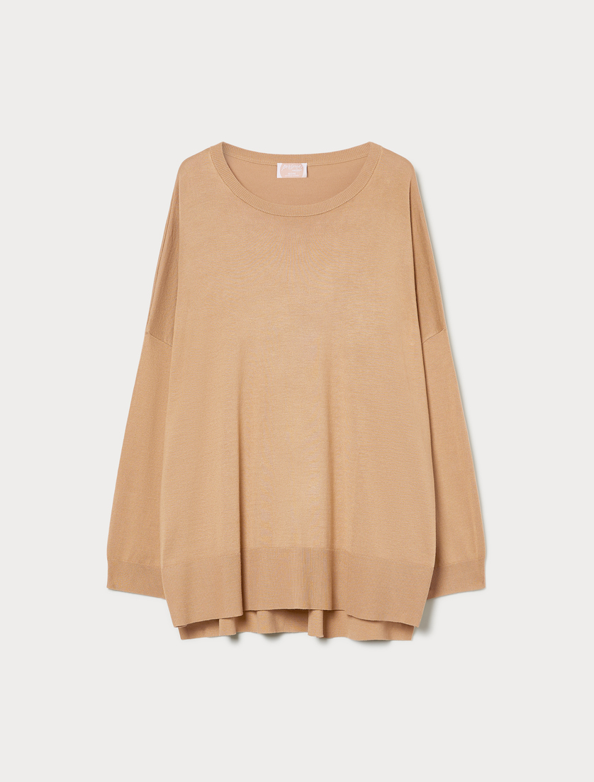 Oversized viscose-blend sweater - CAMEL - Marina Rinaldi