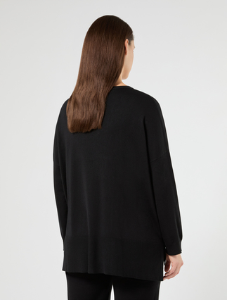 Oversized viscose-blend sweater - BLACK - Marina Rinaldi - 4