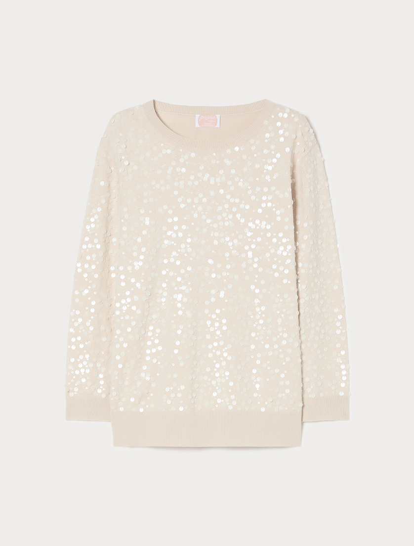 Sequinned viscose sweater - ALBINO - Marina Rinaldi