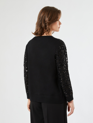 Sequinned viscose sweater - BLACK - Marina Rinaldi - 4