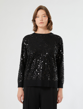 Sequinned viscose sweater - BLACK - Marina Rinaldi - 3
