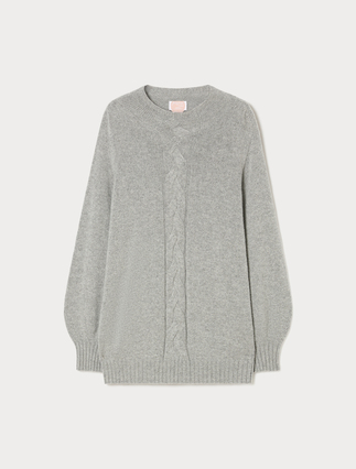Wool and cashmere sweater - LIGHT GREY - Marina Rinaldi - 1