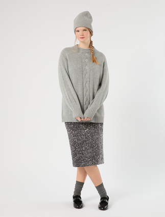 Wool and cashmere sweater - LIGHT GREY - Marina Rinaldi - 2
