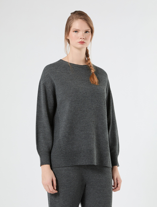 Wool-blend sweater - DARK GREY