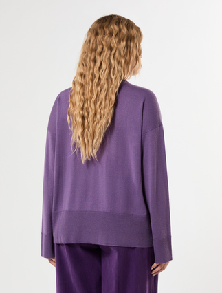 Wool-blend polo sweater - PURPLE - Marina Rinaldi - 4