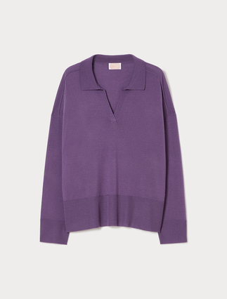 Wool-blend polo sweater - Marina Rinaldi