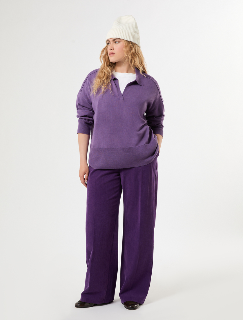 Wool-blend polo sweater - Marina Rinaldi