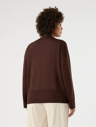 Wool-blend polo sweater - COCOA - Marina Rinaldi - 4