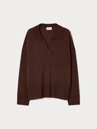 Wool-blend polo sweater - Marina Rinaldi