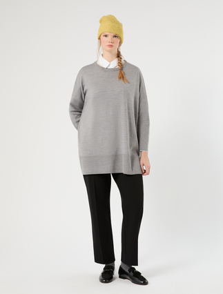Wool-blend sweater - LIGHT GREY - Marina Rinaldi - 2