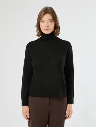 Wool-blend sweater - BLACK