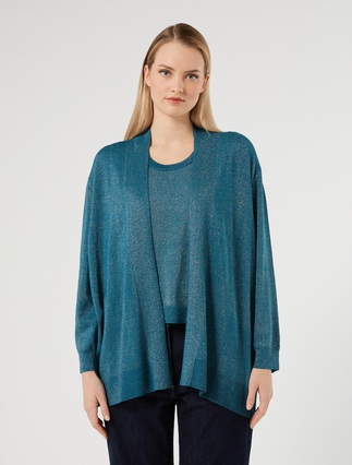 Lurex-adorned viscose cardigan and top - OIL