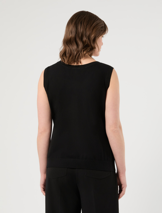 Viscose cardigan and vest top - BLACK - Marina Rinaldi - 6