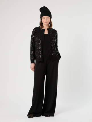 Viscose cardigan and vest top - BLACK - Marina Rinaldi - 2