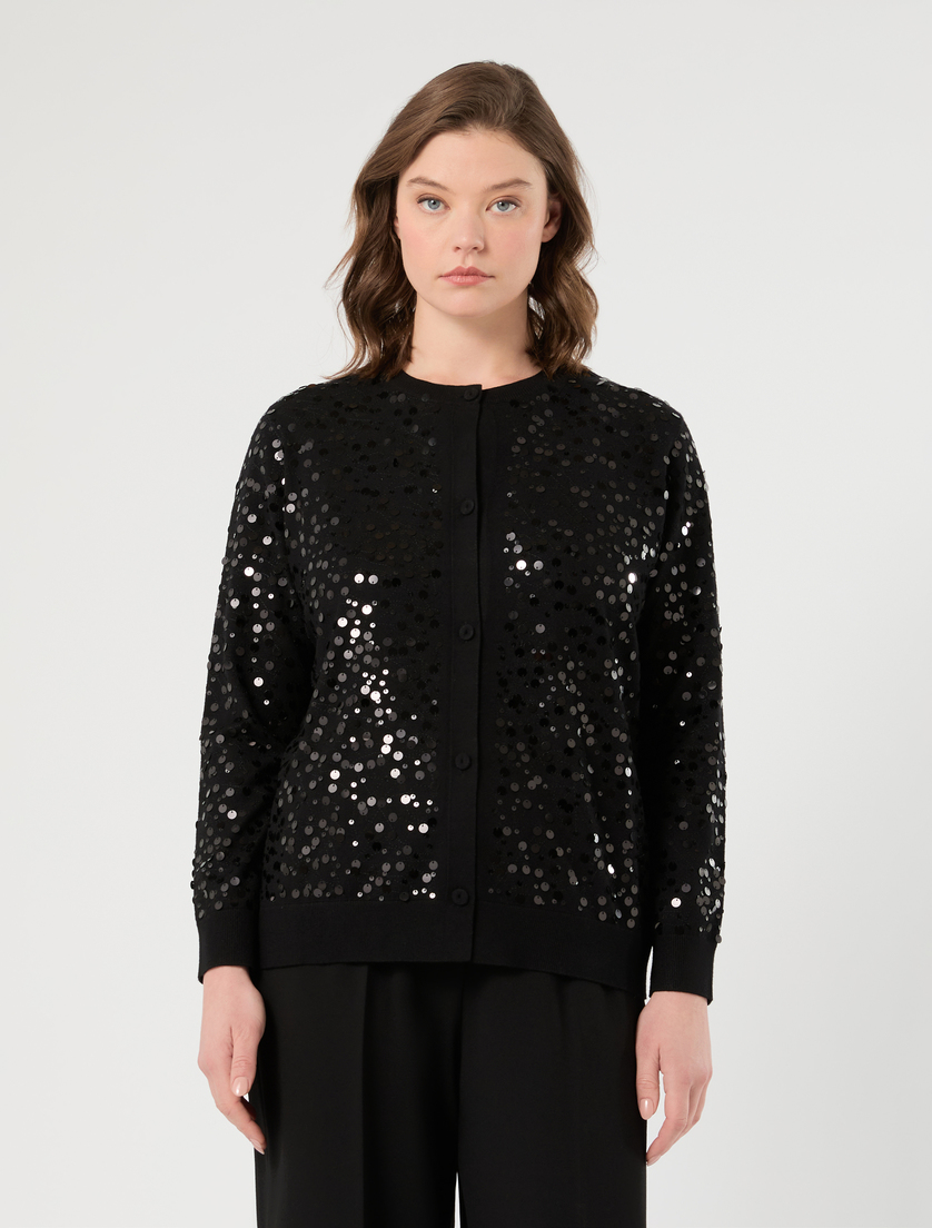 Viscose cardigan and vest top - BLACK - Marina Rinaldi - 3