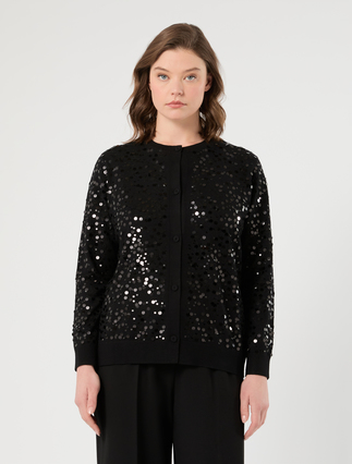 Viscose cardigan and vest top - BLACK - Marina Rinaldi - 3