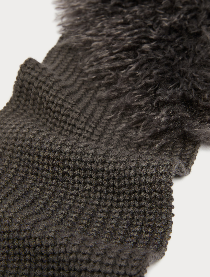 Knit beanie and scarf - MEDIUM GREY - Marina Rinaldi - 4