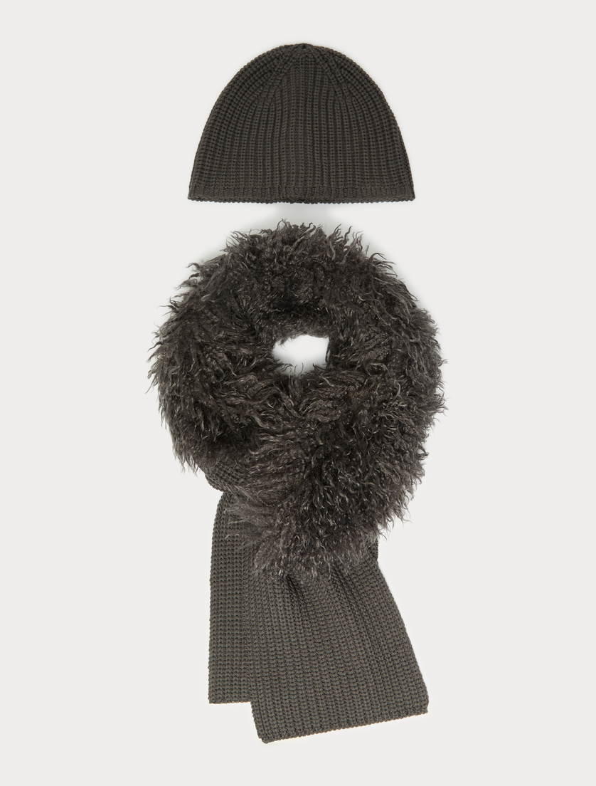 Knit beanie and scarf - MEDIUM GREY - Marina Rinaldi - 3