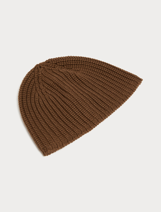 Knit beanie and scarf - BROWN - Marina Rinaldi - 5