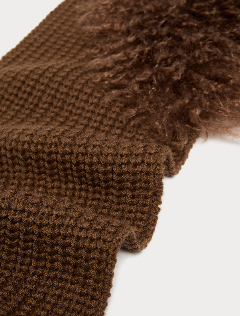 Knit beanie and scarf - BROWN - Marina Rinaldi - 4