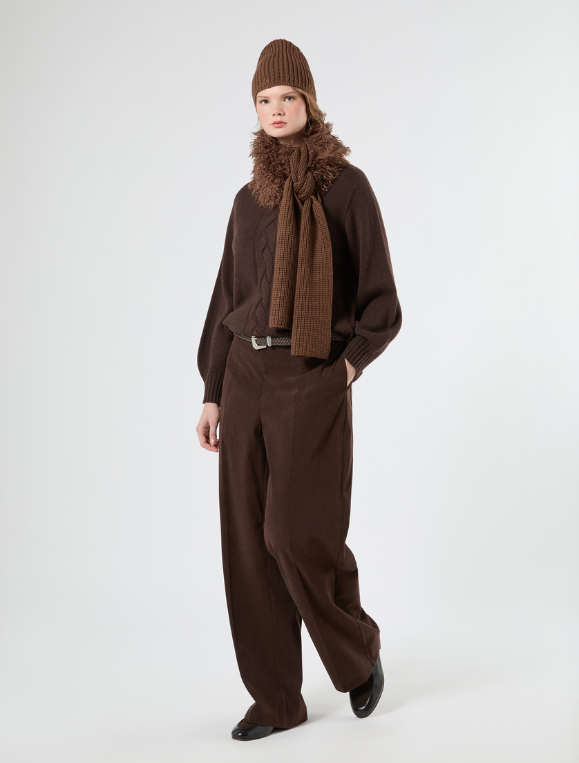 Knit beanie and scarf - BROWN - Marina Rinaldi - 2