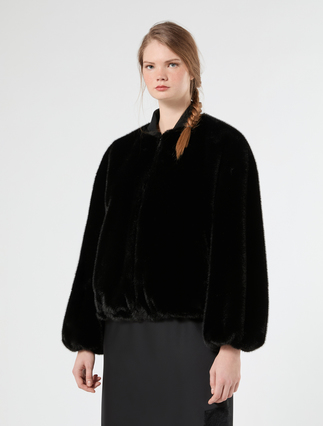 Reversible bomber jacket - BLACK - Marina Rinaldi - 5