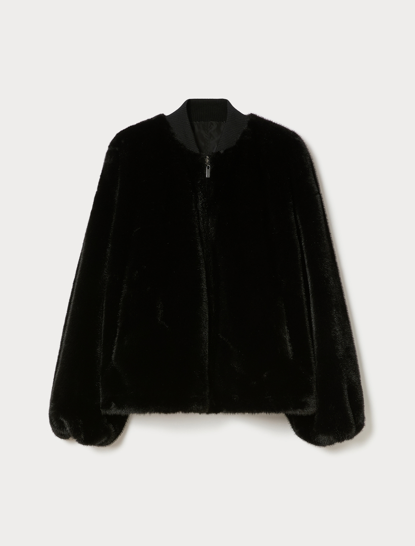Reversible bomber jacket - BLACK - Marina Rinaldi