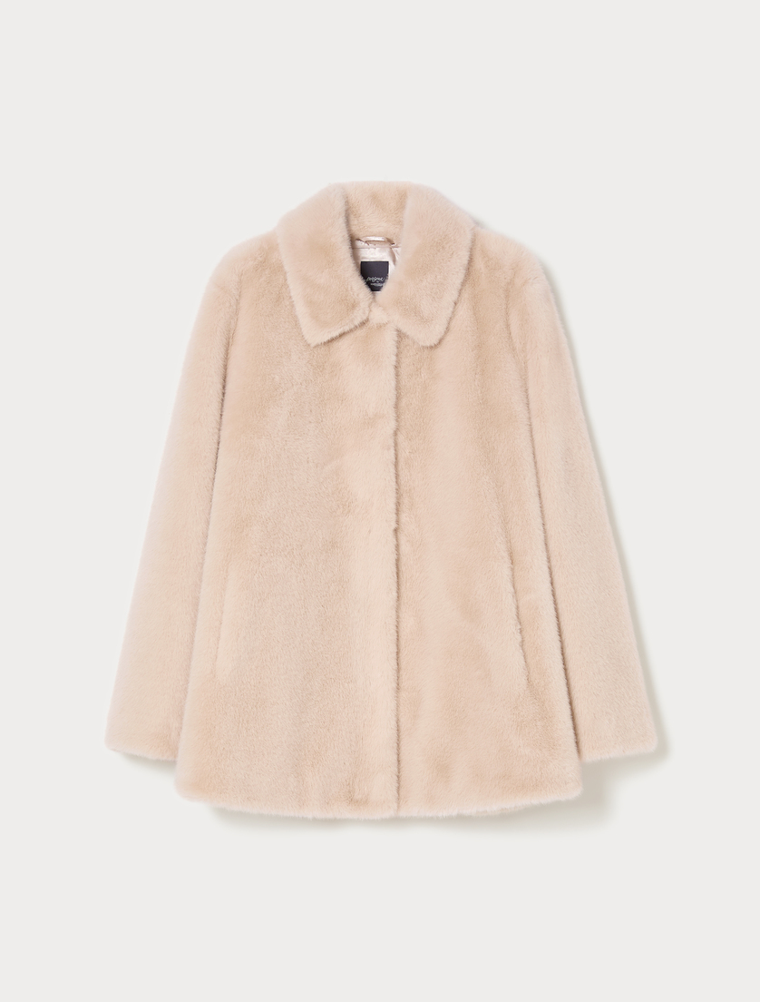 Fluffy-textured heavy jacket - ALBINO - Marina Rinaldi