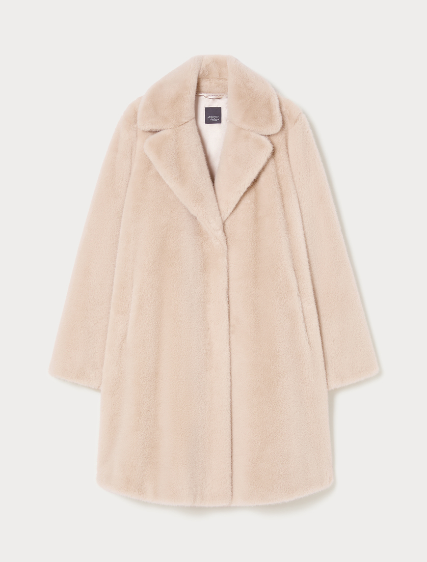Fluffy-textured coat - ALBINO - Marina Rinaldi
