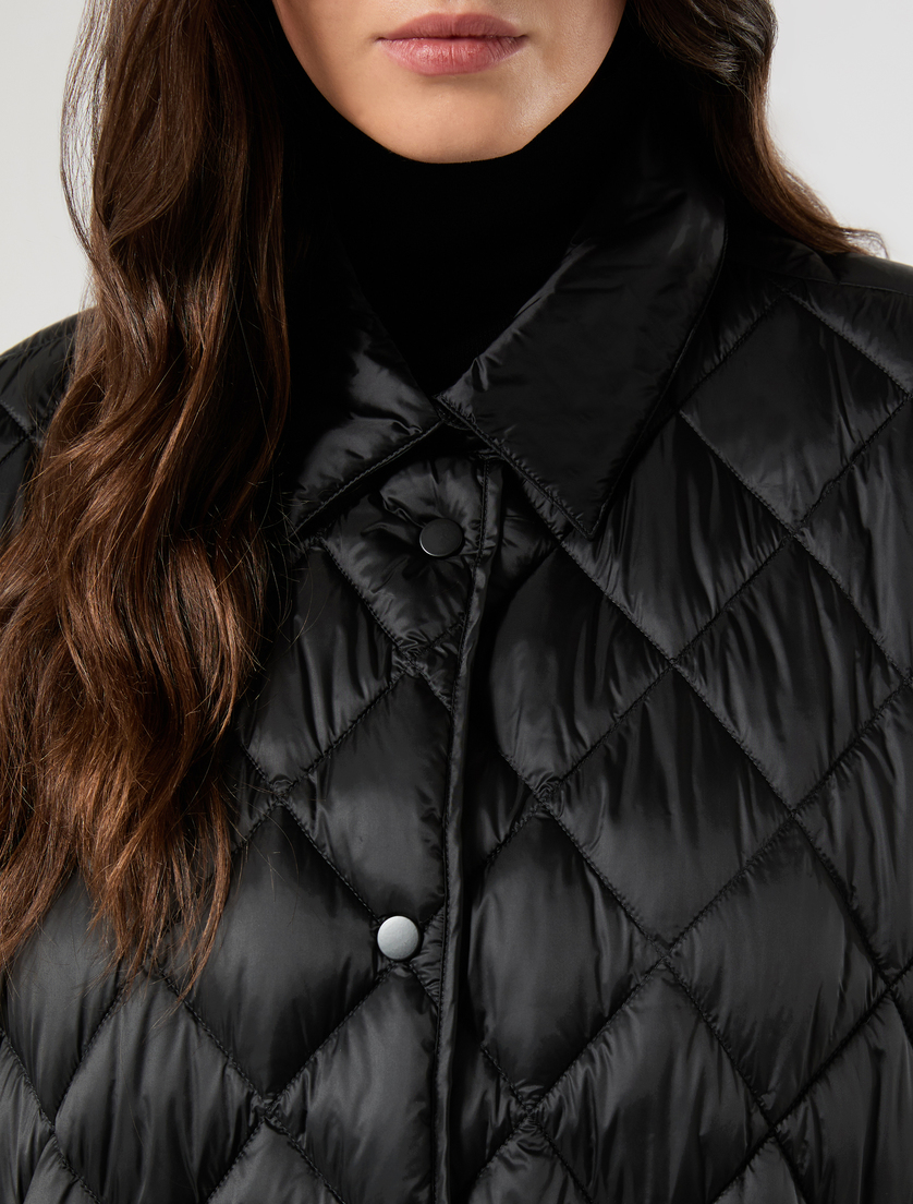 Iridescent nylon canvas padded jacket - BLACK - Marina Rinaldi - 5